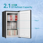 Bangson 2.1 Cu.Ft Upright Freezer, Compact Mini Freezer with Reversible Black Door, Black