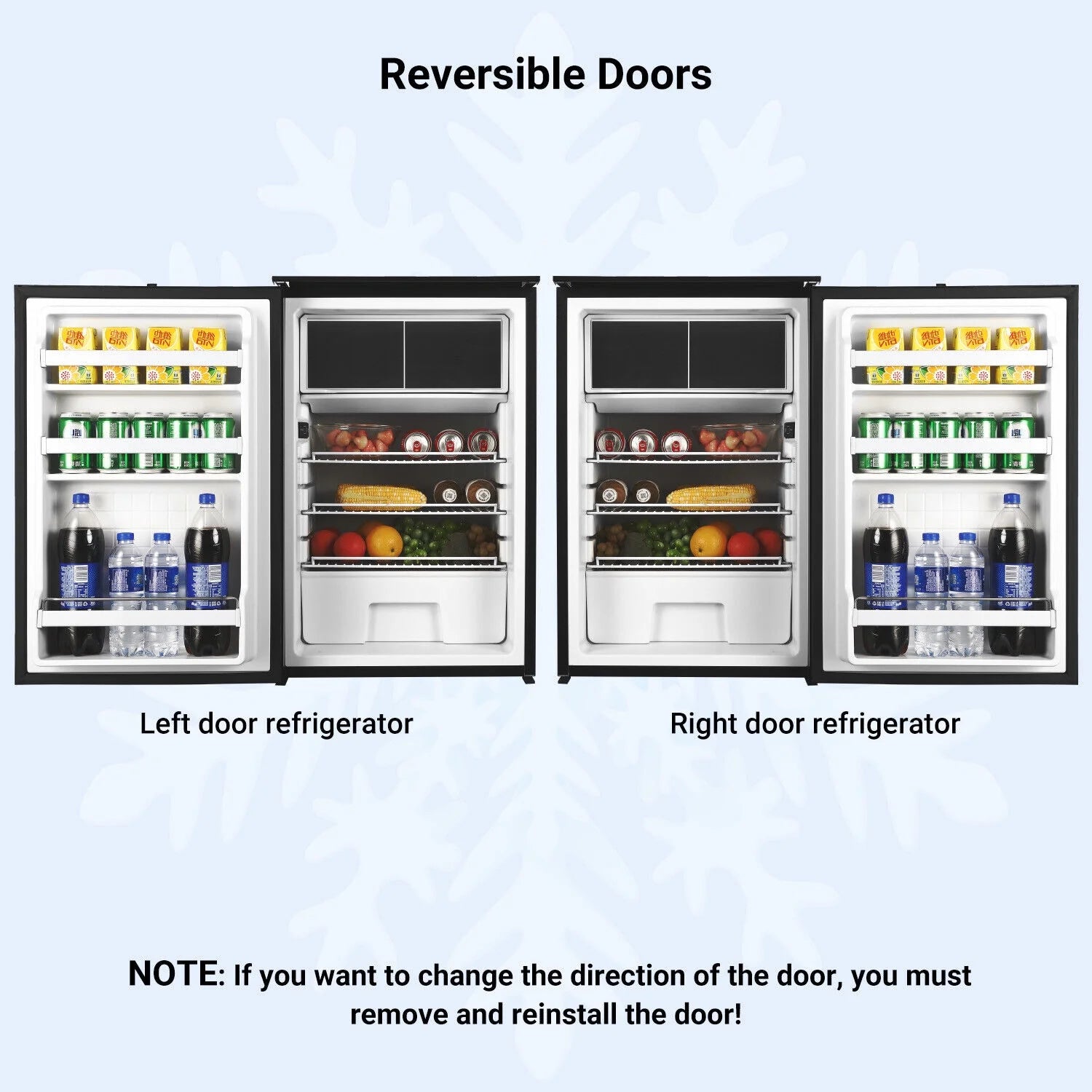 Smad 3.8 Cu ft 12/24V RV Refrigerator 110L DC Compact Portable Fridge with Freezer