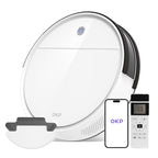 OKP Robot Vacuums with Mop Combo and Remote Control, 2 IN 1 Cleaning and Mopping, Wi-Fi Connectivity, Alexa/APP, Self-Charging Robotic Vacuum Cleaner for Home, Pet Hair, Carpets, and Hard Floors