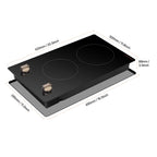 KFFKFF 12 Inch Induction Stove, 1800W 2 Burner Electric Cooktop Built-in Stove top with Knob-Controlled, 12 Heat Levels, Glass Top, Automatic Power-Off