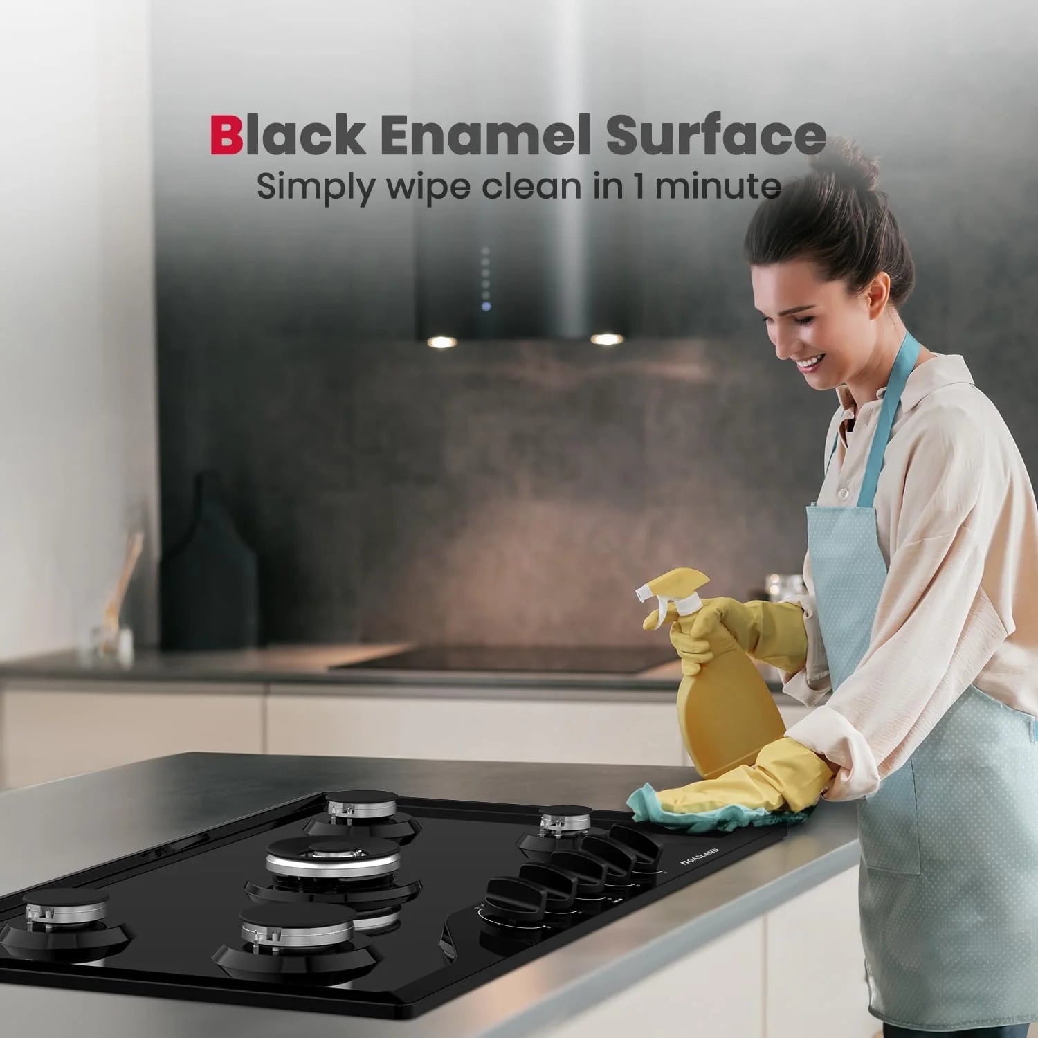 Gasland Chef 36 in. NG/LPG Convertible Gas Cooktop in Porcelain Enamel with 5-Burners