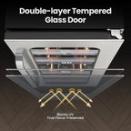 Whynter 24 inch Wine Cooler Refrigerator, 46 Bottle Wine Fridge, Freestanding & Built-in with Reversible Glass Door