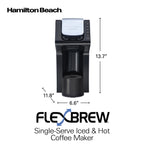 Hamilton Beach FlexBrew Single-Serve Iced & Hot Coffee Maker, Removable 50 oz. Water Reservoir, Black, 49921