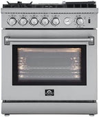 Forno Lazio 30-Inch Freestanding Gas Range, 4 Burners, Convection Oven, Energy Efficient