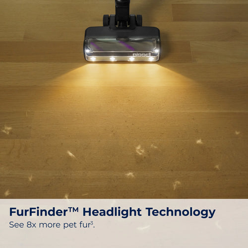 BISSELL PowerClean FurFinder 200W Self-Standing Cordless Stick Vacuum, Carpet, Area Rugs, Hard Floor, Upholstery, Strong Suction, Removeable Battery, LED Headlights, Up to 40 minute run time, 4031