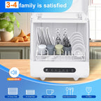 Portable Countertop Dishwasher, 5 Washing Programs and High Temperature ,White