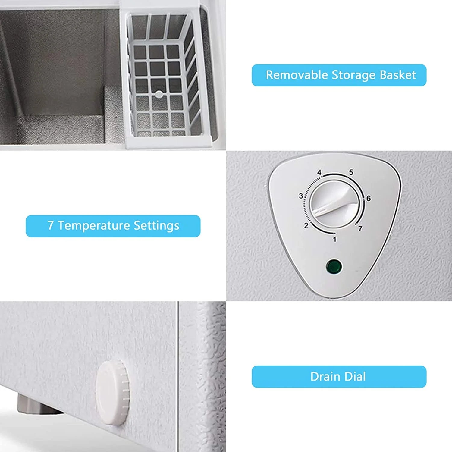 WANAI Chest Freezer 5 Cu.ft, Deep Freezer with Top Open Door ,White