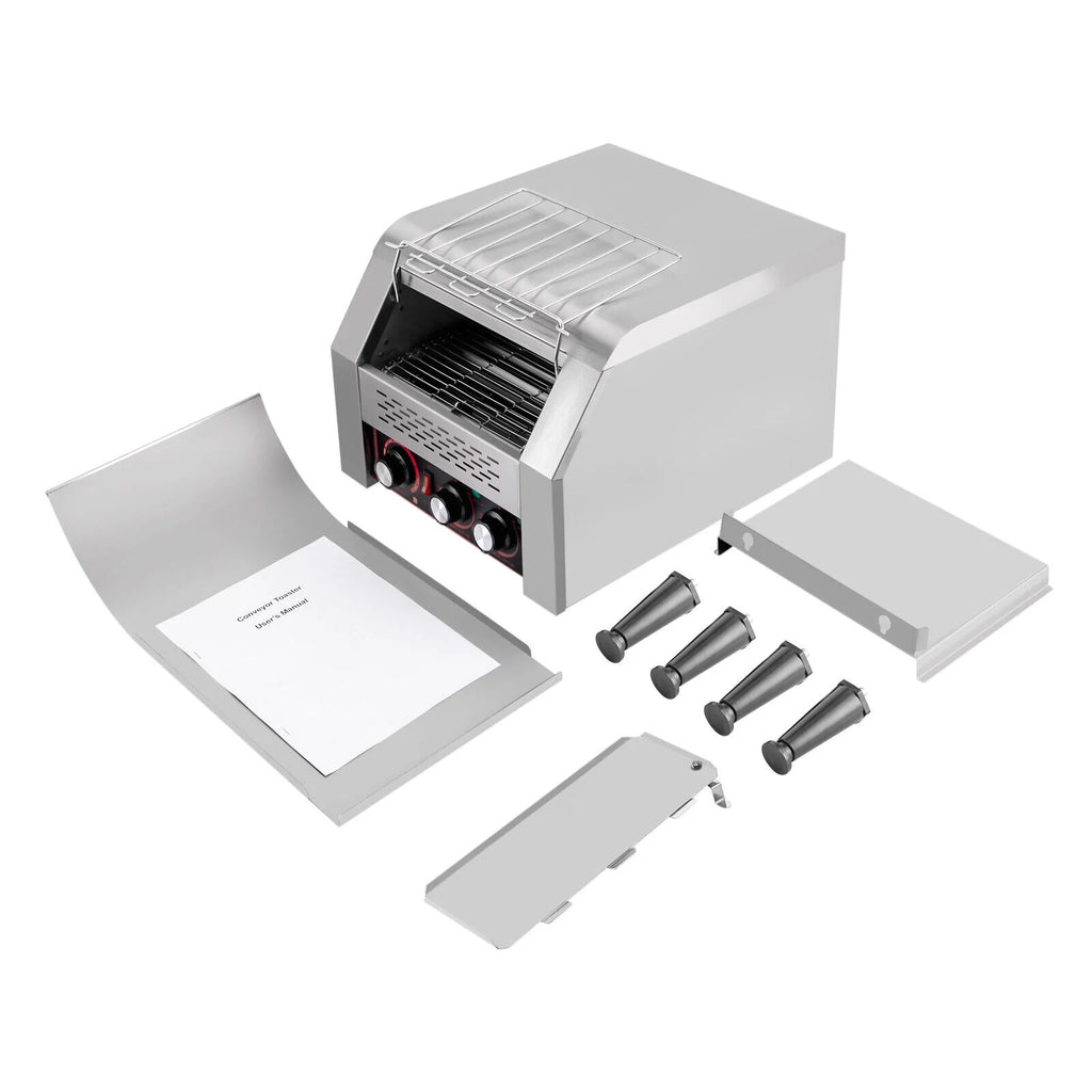 Miumaeov Conveyor Toaster 300 Slices/Hour Heavy Duty Commercial Conveyor Toaster 2200W Stainless Steel Toaster Oven for Restaurant & Home Use