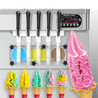 Kolice Commercial ETL 5 Flavors Soft Serve Ice Cream Machine,gelato soft ice cream maker -5 Different Discharge Nozzles,Upper Tanks Refrigerated