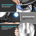 Costway 6.3 QT Tilt-Head Food Stand Mixer 6 Speed 660W wIth Dough Hook, Whisk & Beater Black