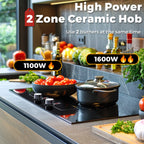 Advwin 2-Burner 1800W Electric Cooktop with Child Safety Lock, Timer & 10 Power Settings - 110V Countertop Stove