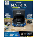 Shark Matrix Robot Vacuum & Mop, Auto Empty, Carpets and Hard Floors, 30-Day Capacity Base, Precision Home Mapping, Pet-Friendly, Wi-Fi, RV2400WS