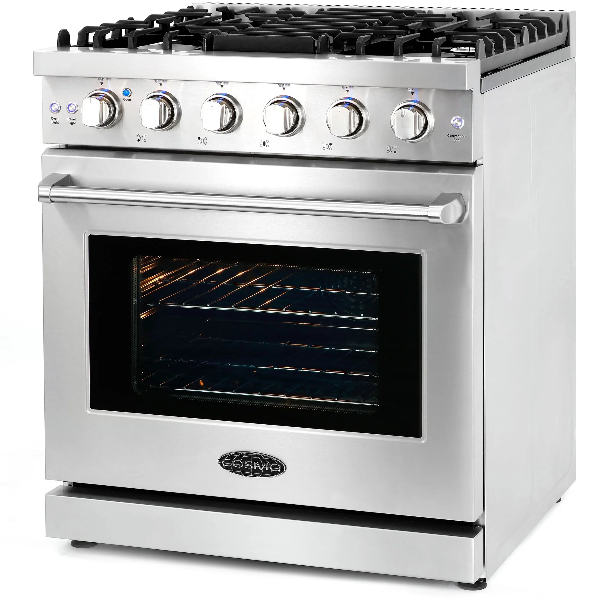 Cosmo 2 Piece Kitchen Appliance Packages with 30" Free Standing Gas Range Kitchen Stove & French Door Refrigerator Kitchen Appliance Bundles