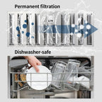 20 inch Range Hood Built-in 800CFM Stainless Kitchen Vent Exhaust 3-Speed with Led Bulb Filters 120V