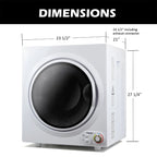 Panda 3.5 Cu.ft Compact Portable Electric Laundry Dryer PAN760SF, 13 Lbs Capacity,White and Black