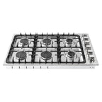 Gas Cooktop with 6 Sealed Italian Made Burners in Stainless Steel