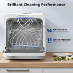 AIRMSEN Countertop Dishwasher with Salt Chamber, Portable Mini Dishwasher with 5L Built-in Water Tank, 18H Delay Start & ECO Mode, Ideal for Apartments & RVs, TDQR09