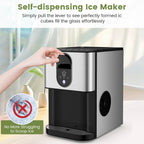 Costway 56 lbs/24 H Pepple Chewable Countertop Ice Maker with Self-Cleaning System