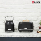 Haden Heritage 1.7 Liter Electric Kettle with 2 Slice Bread Toaster, White