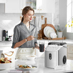 Auseo Nugget Ice Maker Countertop,  Ready in 6 Mins ,35Lbs Each  day with Self-Cleaning,Portable Sonic  Ice Machine  for Home/Office/Bar, Black
