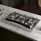 Empava 30 in. Gas Stove Cooktop with 5 3rd Gen Italy Sabaf Sealed Burners in Stainless Steel , EMV-30GC21