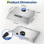 24 inch Under Cabinet Range Hood Stainless Steel 280 CFM Kitchen Top Vent Cooking Hood Fan w/ LED light Carbon Filter