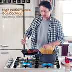 Resenkos 30/36 Inch Gas Cooktop with 4/6 Powerful Burners and ABS Knobs-30 inches, Convertible Gas Burner for Kitchen, Stainless Steel