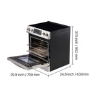 KFFKFF 30-Inch Electric Range Oven, 4.8 Cu. Ft. Freestanding Stainless Steel Stove, Features 5 Burners, Timer, Self-Cleaning, Air Fry Function, Adjustable Racks, and Storage Drawer, Silver