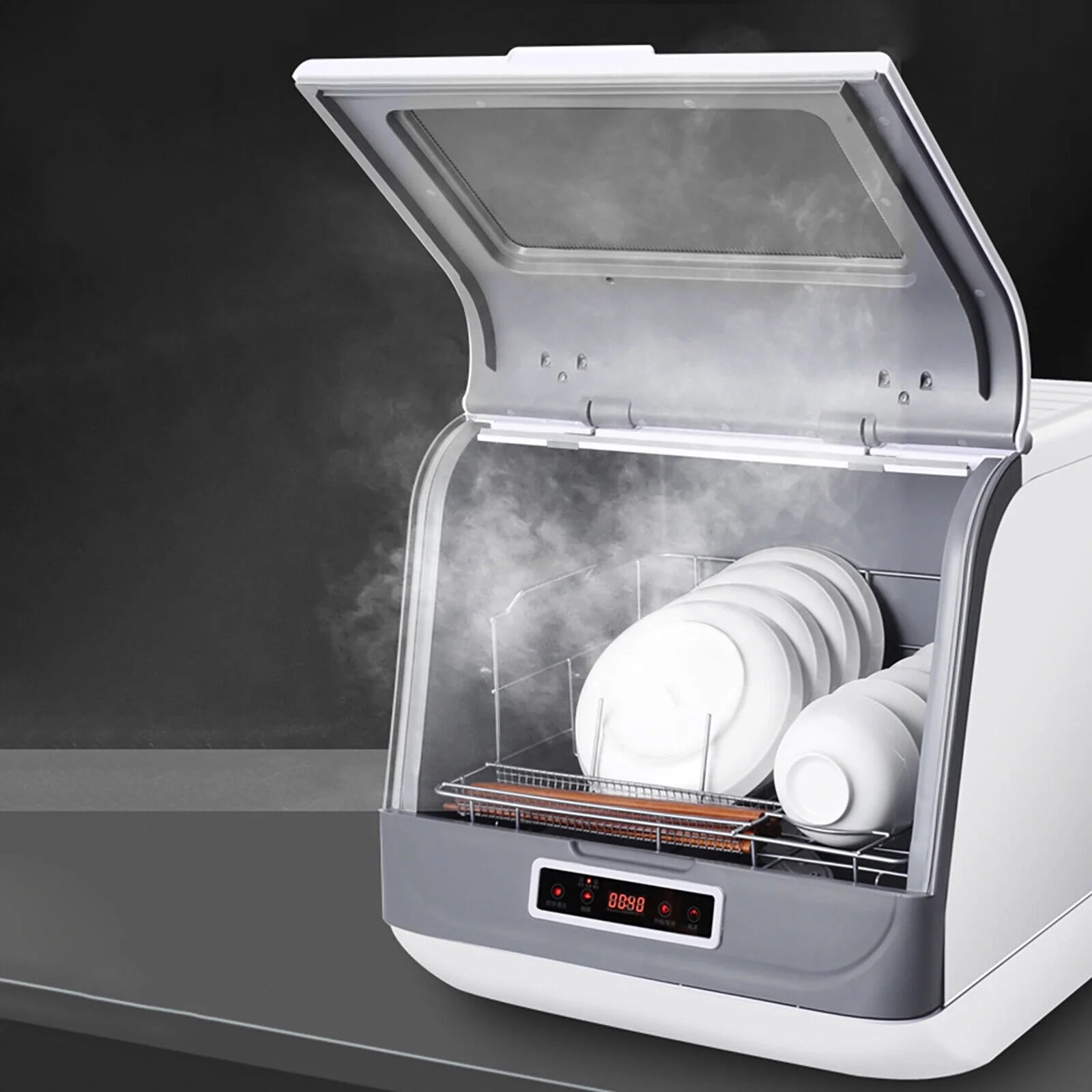 75°C Hot Air Drying 3 Washing Program Portable Countertop Dishwasher Tabletop