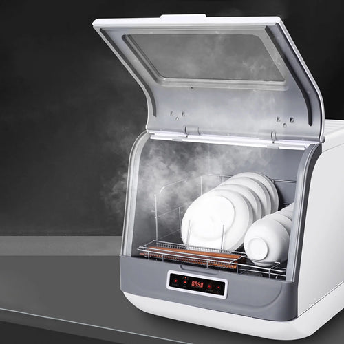 800W Tabletop Dishwasher, IPX1 Waterproof, Multiple Wash Programs, Portable Dishwasher with Water Tank Air Dry 110V