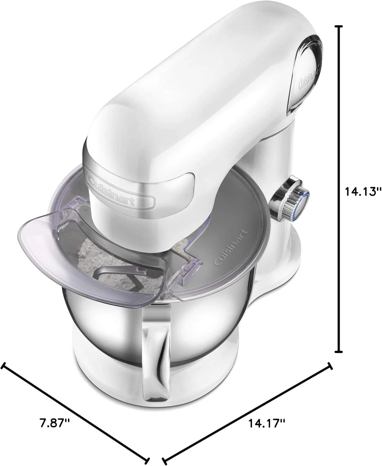 Restored Cuisinart Tilt Head Stand Mixer 12 Speed 5.5 Quart Stainless Steel Bowl Chef��s Whisk Mixing Paddle Dough Hook �C SM-50FR White (Refurbished)