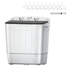 Dimedeal Portable 18lbs Twin Tub Mini Washing Machine, 11lbs Washer & 7lbs Spinner with Drying Rack & Hangers