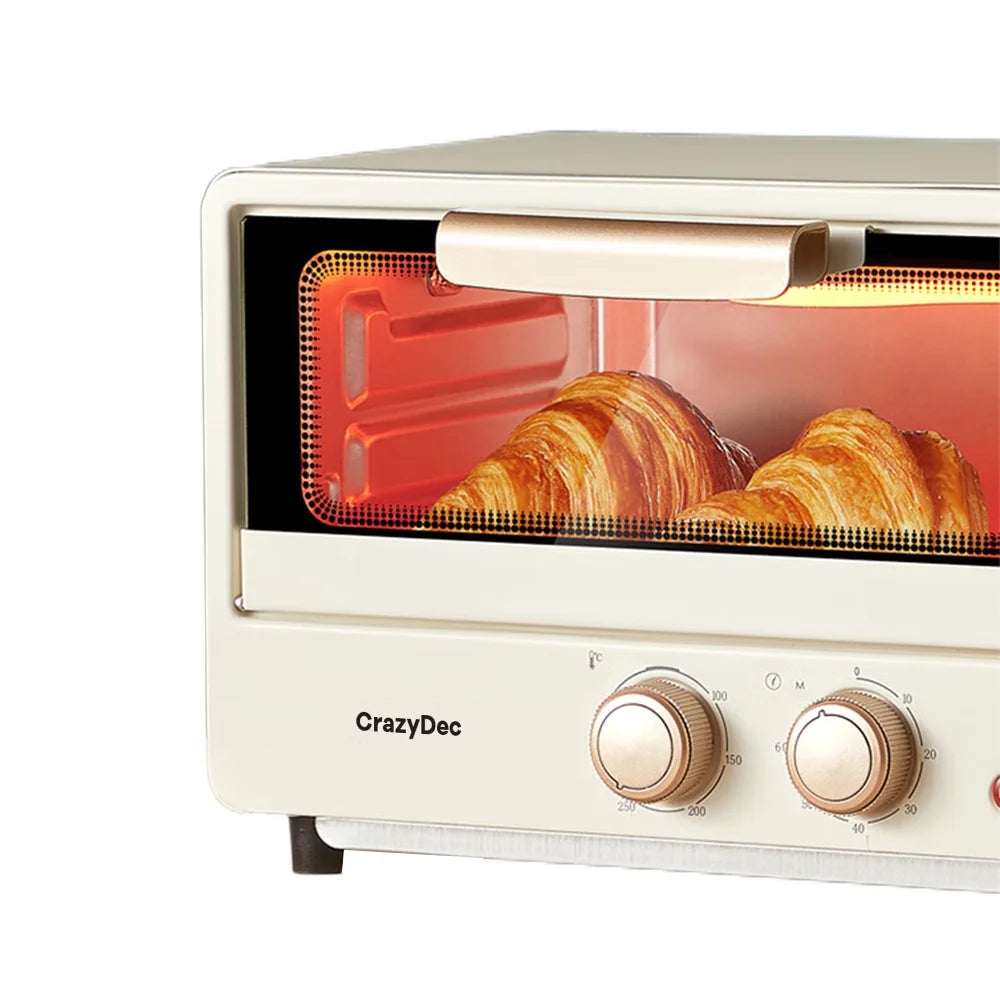 CrazyDec Electric cooking ovens for household purposes ,9-in-1 Cooking Functions, Crispy Grill, Dehydrate, Rotisserie, 6 Accessories Included, 1650W