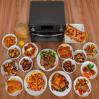 Restored Deco Chef TQAIRGUN 24QT Stainless Steel Countertop Toaster Air Fryer Oven with Accessories Black (Refurbished)