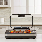 Open Box Power XL Smokeless Grill Elite Plus Indoor Electric Grill with Tempered Glass Lid, Non-Stick, Black