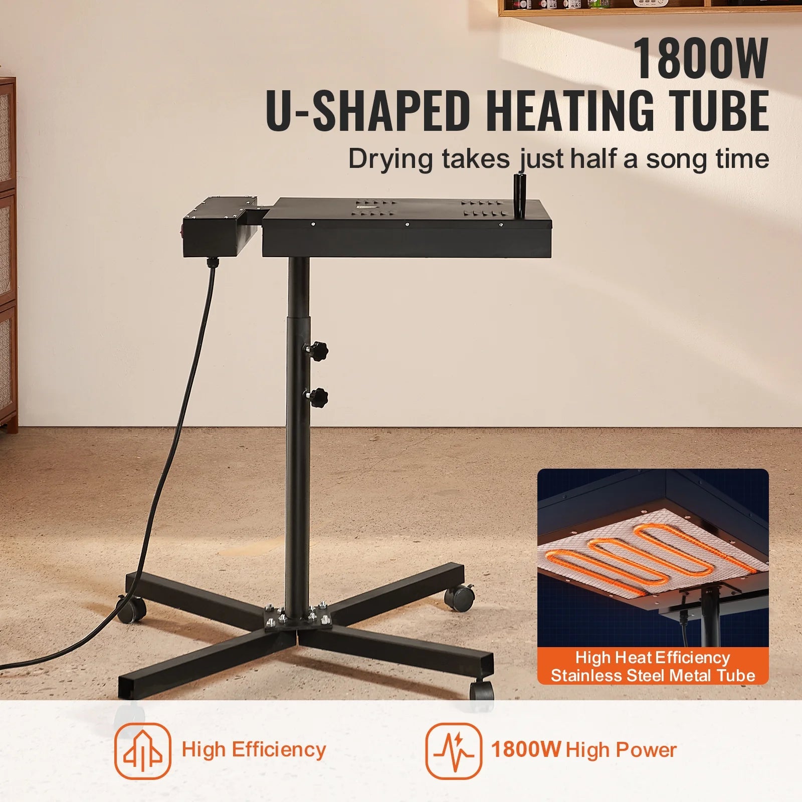KFFKFF Pro Flash Dryer, 16x16 inch, Enhanced 1800W Flash Dryer for Screen Printing Equipment, Temperature Regulation 0-750�? Stand with Adjustable Height, 360° Swivel, Garment Drying Device