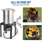 OuterMust 30Qt.?Outdoor Turkey Fryer with Basket and 11 Qt. Fish Fryer, 50,000 BTU Propane Aluminum Deep Turkey Fryer Kit
