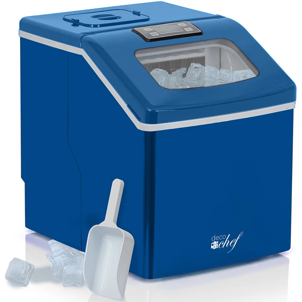 Deco Chef Countertop Portable Ice Maker 40 lb/Day Blue with Extended Warranty