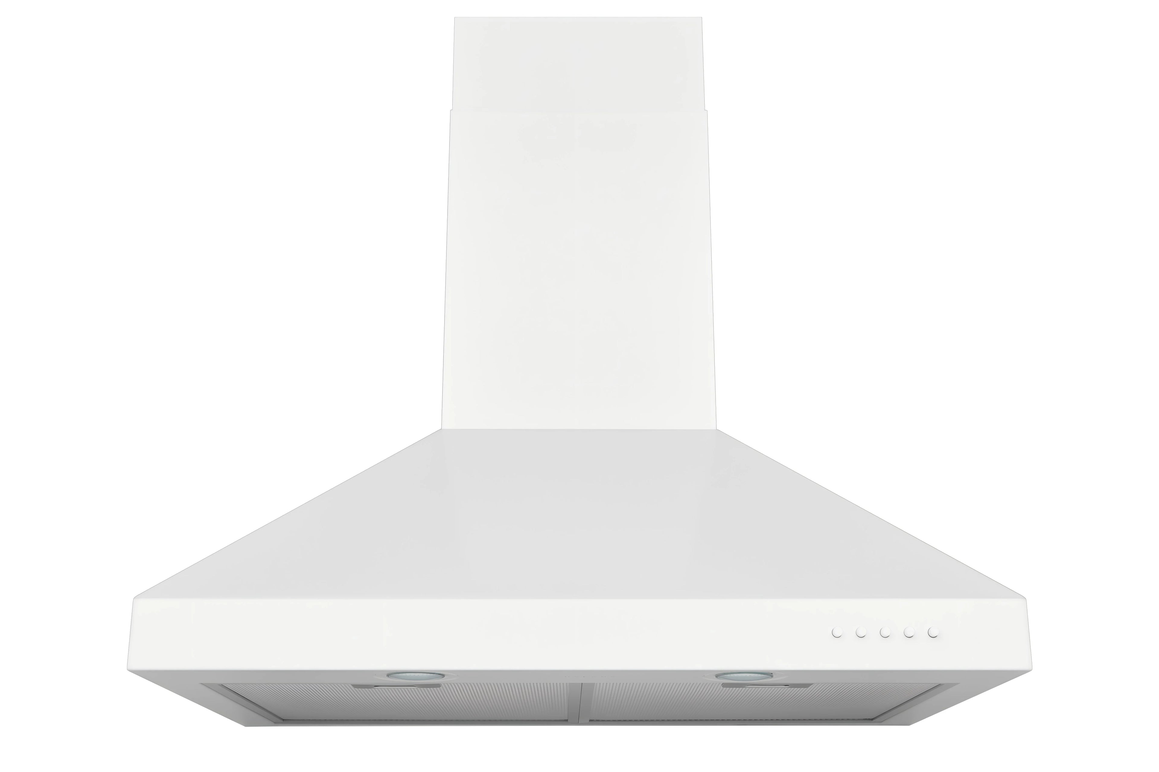 Hauslane Chef Series Base Model WM-530 30" Convertible Wall Mount Chimney Range Hood 120V in Matte White