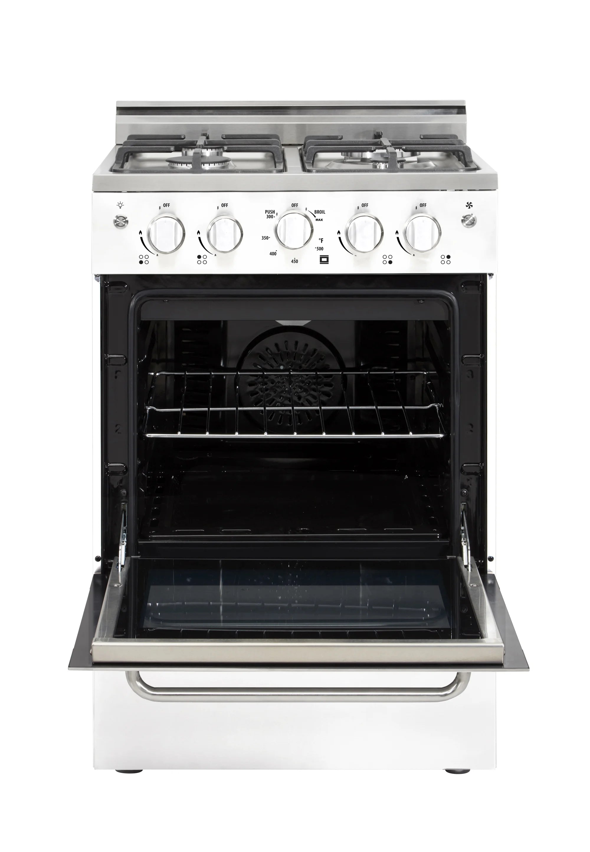 Unique Prestige 24�?2.3 cu ft Double Oven Gas Range in White