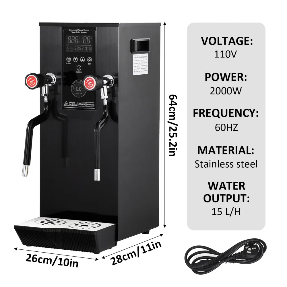 Commercial Coffee Milk Frother, 110V Automatic Frother with 12L Capacity for Restaurants (Black)