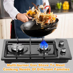 Tohu Stainless Steel Stove 3.3kW 5-Burner Closed Chassis Propane Cooktop for Outdoor/Indoor Cooking