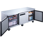 72 in. Commercial Undercounter Freezer 19 Cu.Ft. Stainless Steel Three-Door Commercial Freezer Heavy Duty