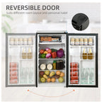 Mini Fridge with Freezer, 3.2 Cu.Ft Compact Refrigerator for Bedroom, Dorm, Apartment - Adjustable Thermostat, Reversible Door, Black