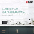 Haden Heritage 1.7 Liter Electric Kettle with 2 Slice Bread Toaster, White