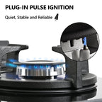 GRACEALL 4 Burner Gas Stove Cooktop 24in, Glass Top Built-in Gas Burner Hob, NG/LPG Compatible or use with Propane or Neutral Gas