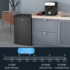 HOMCOM 3 Cu Ft Mini Freezer, Reversible Door, Under Counter Freezer, Black