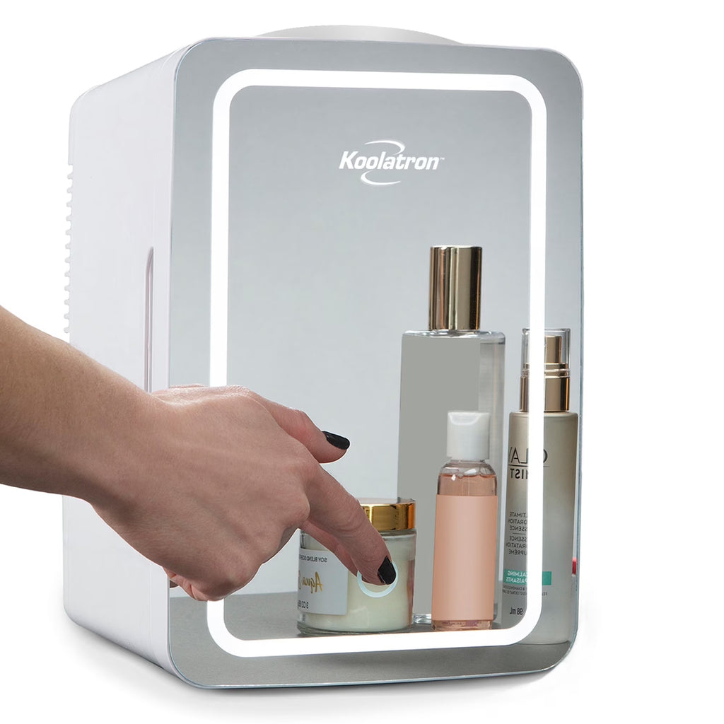 Koolatron Cosmetics Fridge w/ LED Lighted Makeup Mirror 12V 110V, 6L