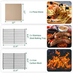 UDPATIO Outdoor Pizza Oven Wood Fired, Wood Pizza Ovens for Outside with Waterproof Cover, Pizza Stone, Peel, 2 Layer Steel, Freestanding Steel Oven with 2 Wheels for Kitchen BBQ Backyard Party