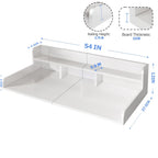 Modern Washer Dryer Countertop with 2-Tier Shelf,Laundry Room Countertop Organization Storage with 2.75" H Guard Edge Rails,Non-Slip Pad,Waterproof and Easy to Clean,54"W x 27.55"D,Natural Wood